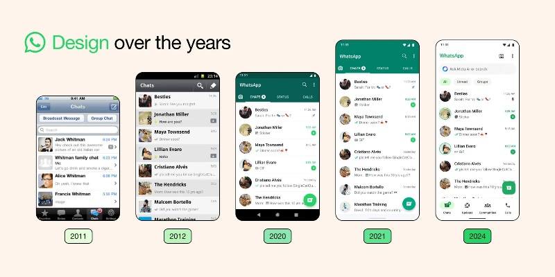 Разработчики радикально обновили дизайн WhatsApp для Android и iOS