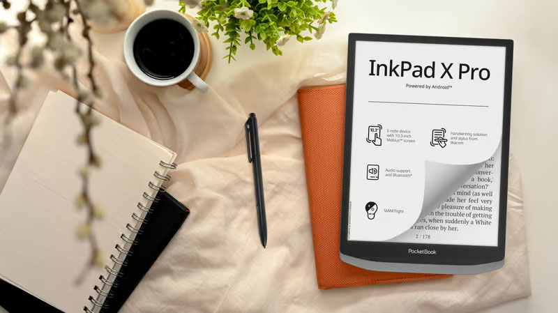 PocketBook представила 10-дюймовый электронный блокнот InkPad X Pro с пером Wacom — для чтения, записей и рисунков