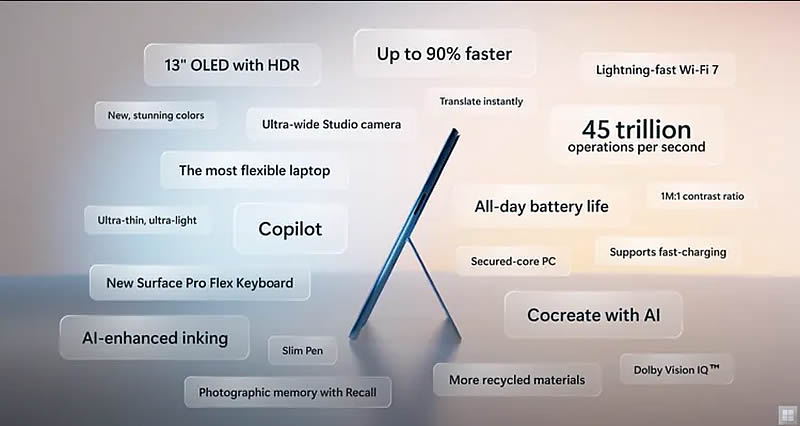 Microsoft анонсировала планшет Surface Pro с Arm-процессоом Snapdragon X и множеством ИИ-функций