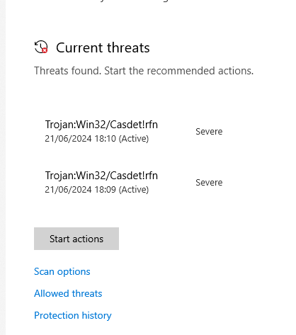 Microsoft Defender определяет текстовый файл с одной строкой как троянца