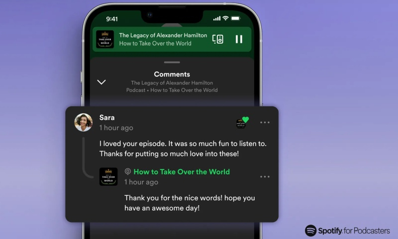 В Spotify появилась возможность оставлять комментарии к подкастам